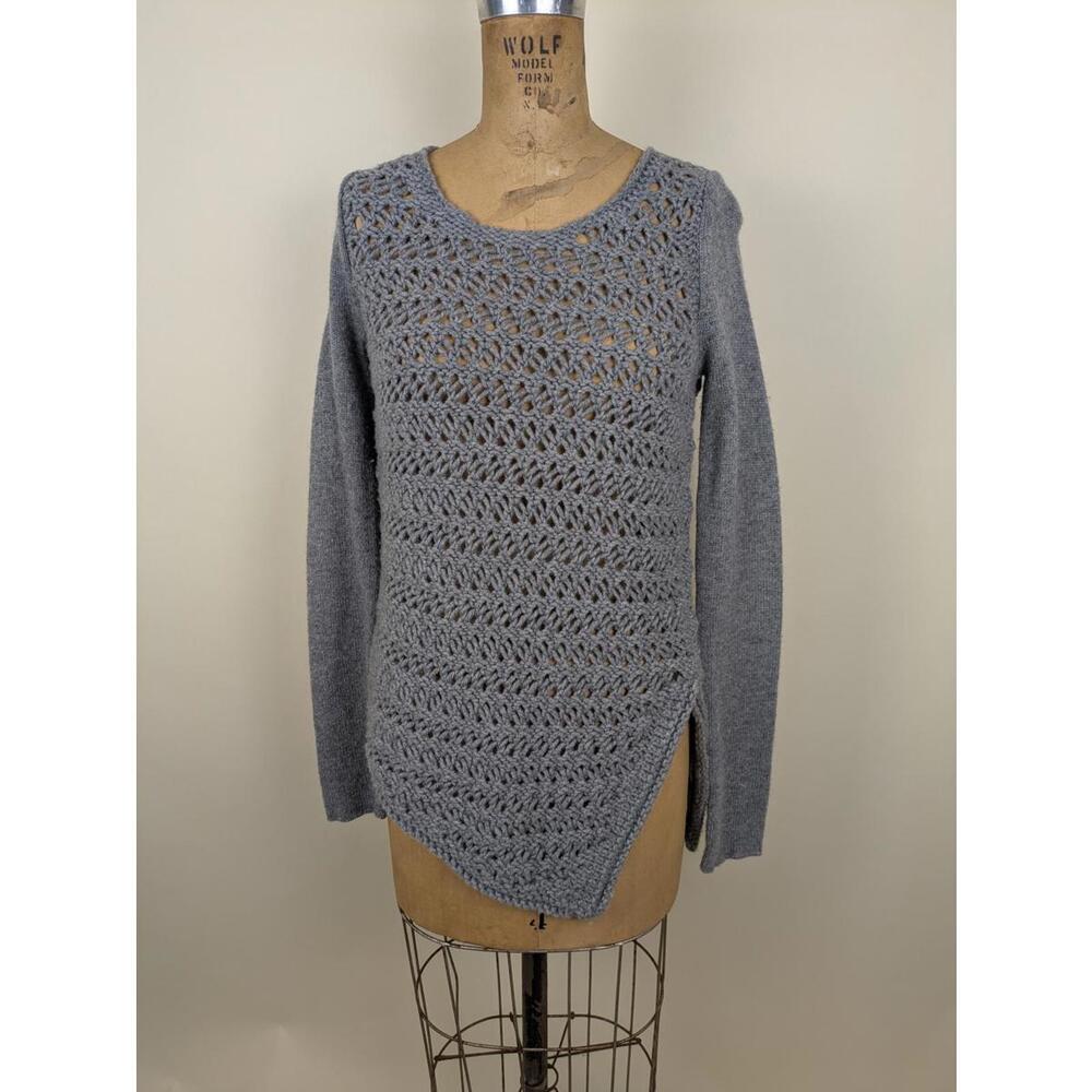 helmut lang grey medieval core knitted sweater